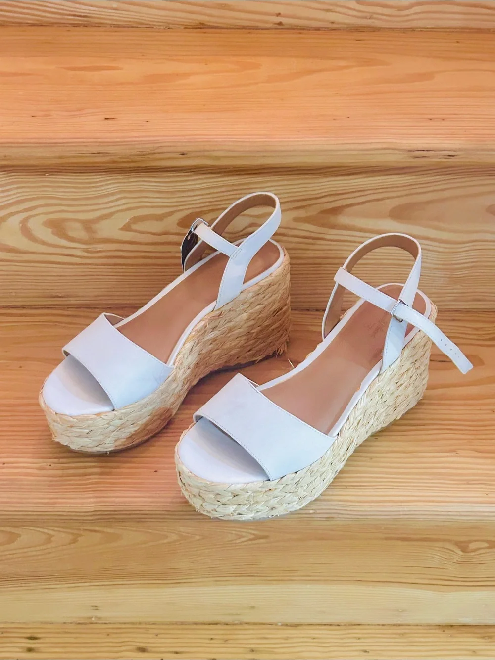 Universal Thread White Espadrille Platform Slingback Sandals
